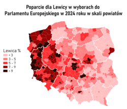 Poparcie dla Lewicy