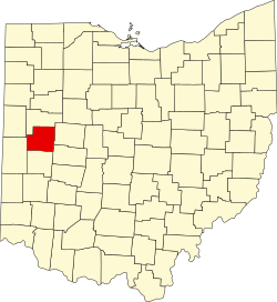 Karte von Shelby County innerhalb von Ohio