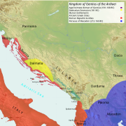 Map of the Kingdom of Gentius of the Ardiaei (English).svg