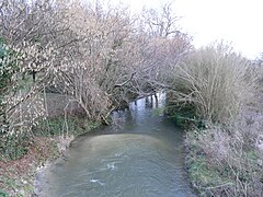 La Nouère en aval du pont de la route nationale 141 à Asnières-sur-Nouère.