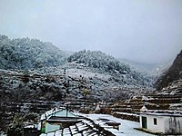 Snowfall in Nayaar river valley