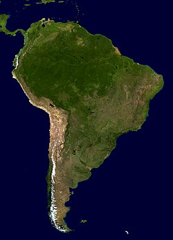 South America satellite image