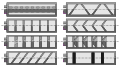 Verschiedene Arten von Schalldämpfern (horizontal)