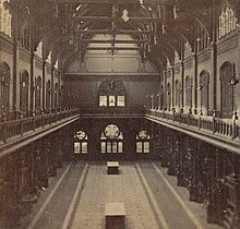Interior of Boston & Providence Rail Road depot, 19th century
