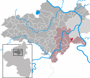 Poziția comunei Waldesch pe harta districtului Mayen-Koblenz