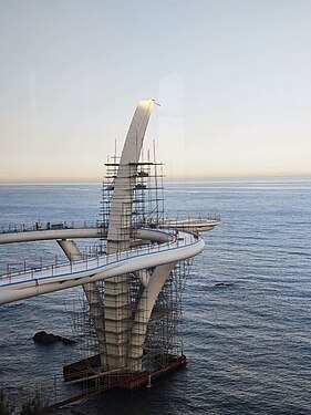 A seaside construction site in Busan