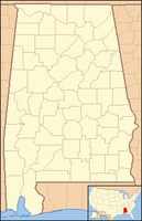 Lagekarte von Alabama in den USA