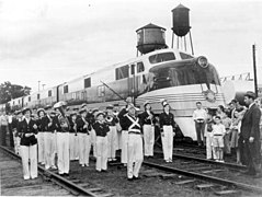 December 1938 arrival of the Orange Blossom Special train to Plant City, Florida, the first diesel-powered passenger train in the Southeast