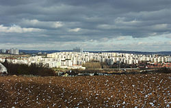 Apartment flats in Brno-Bohunice viewed from the south