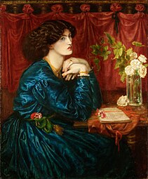 Jane Morris (El vestido de seda azul) (1868), óleo sobre lienzo, Kelmscott Manor