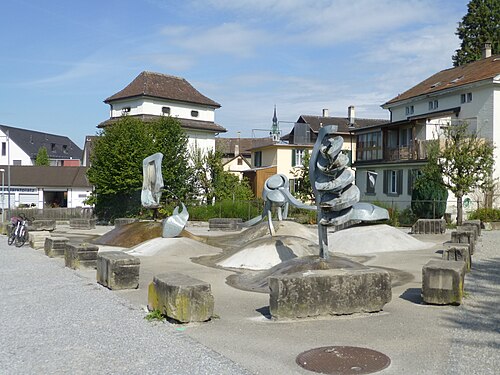 Fontaine aux structures mobiles à Thurgau, 2017.