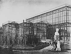 Glaspalast de Múnich, construido en 1854 y destruido por un incendio en 1931 (foto de 1854)