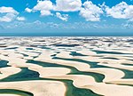 Sandy dunes and water ponds