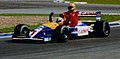 Mansell celebrating victory at the British GP 1991 (FW14)