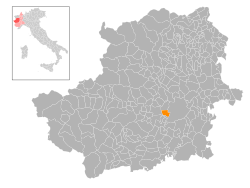 Locatie van Grugliasco in Turijn (TO)