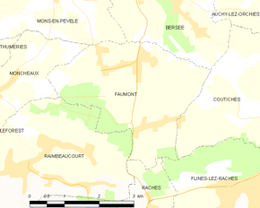 Poziția localității Faumont