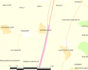 Poziția localității Hattencourt
