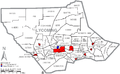 Map of Lycoming County with Municipal and Township Labels