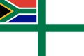 Naval ensign of South Africa, which has a canton with the RSA's national flag in it.