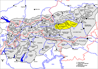 Lage der Niederen Tauern innerhalb der Ostalpen