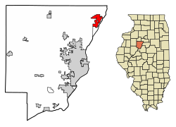 Location of Chillicothe in Peoria County, Illinois.