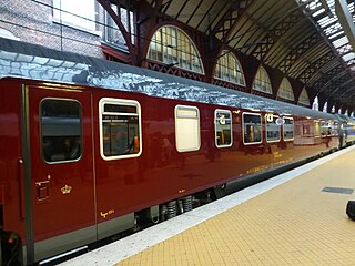 Royal train bound for Aarhus at Copenhagen Central station.