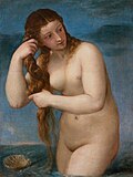 Thumbnail for File:TITIAN - Venus Anadyomene (National Galleries of Scotland, c. 1520. Oil on canvas, 75.8 x 57.6 cm).jpg