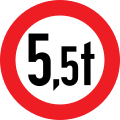 9c: No vehicles exceeding ... tonnes laden weight