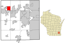 Location in Waukesha County and the state of Wisconsin.