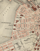 Detail of 1883 map of Boston, showing extent of Charles St.
