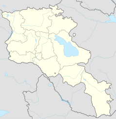 Mapa konturowa Armenii, blisko centrum na lewo znajduje się punkt z opisem „Burastan”