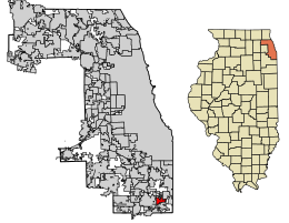 Location of Ford Heights in Cook County, Illinois.