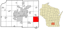 Location in Dane County and the state of Wisconsin.