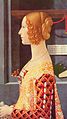 『ジョヴァンナ・トルナブオーニ』 ドメニコ・ギルランダイオ 1488 板、テンペラ 63 x 46 cm ティッセン＝ボルネミッサ美術館