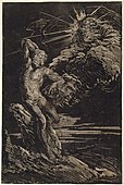 Monotype by the technique's inventor, Giovanni Benedetto Castiglione, The Creation of Adam, c. 1642