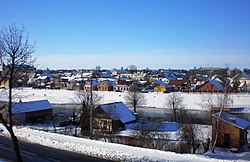 Kėdainiain keskustaa Nevėžis-joen äärellä.