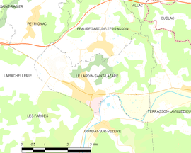 Mapa obce Le Lardin-Saint-Lazare