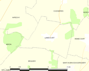 Poziția localității Lamécourt