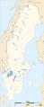 Sweden, detailed map with rivers and lakes