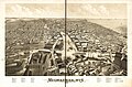 Drawing of a historical view of Milwaukee, 1879