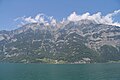 Murg, Kanton St. Gallen, Schweiz: Blick auf die Bergkette Churfirsten