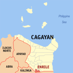 Mapa ning Cagayan ampong Enrile ilage