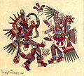 Codex Borbonicus. Quetzalcoatl and Tezcatlipoca