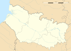 Mapa konturowa Sommy, blisko centrum na prawo znajduje się punkt z opisem „Ville-sur-Ancre”