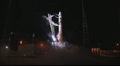 At launch pad around 05:00 EST on 19 May 2012 (five minutes after automated abort). Strongback is being reapplied.