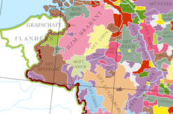 The Low Countries around 1250, Loon in yellow