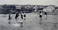 La plage de Pentrez-les-Bains à marée haute (carte postale Jean-Marie Le Doaré, vers 1910).