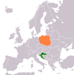 Lage von Kroatien und Polen