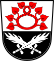 Gemeinde Trautskirchen Geteilt von Silber und Schwarz; oben ein schlingenförmig gebogener und außen mit je vier Blättern besetzter roter Lindenzweig, unten schräg gekreuzt zwei silberne Flammenschwerter.