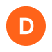 Rundes Liniensymbol mit dem weißen Großbuchstaben D in orange gefülltem Kreis vor neutralem Hintergrund